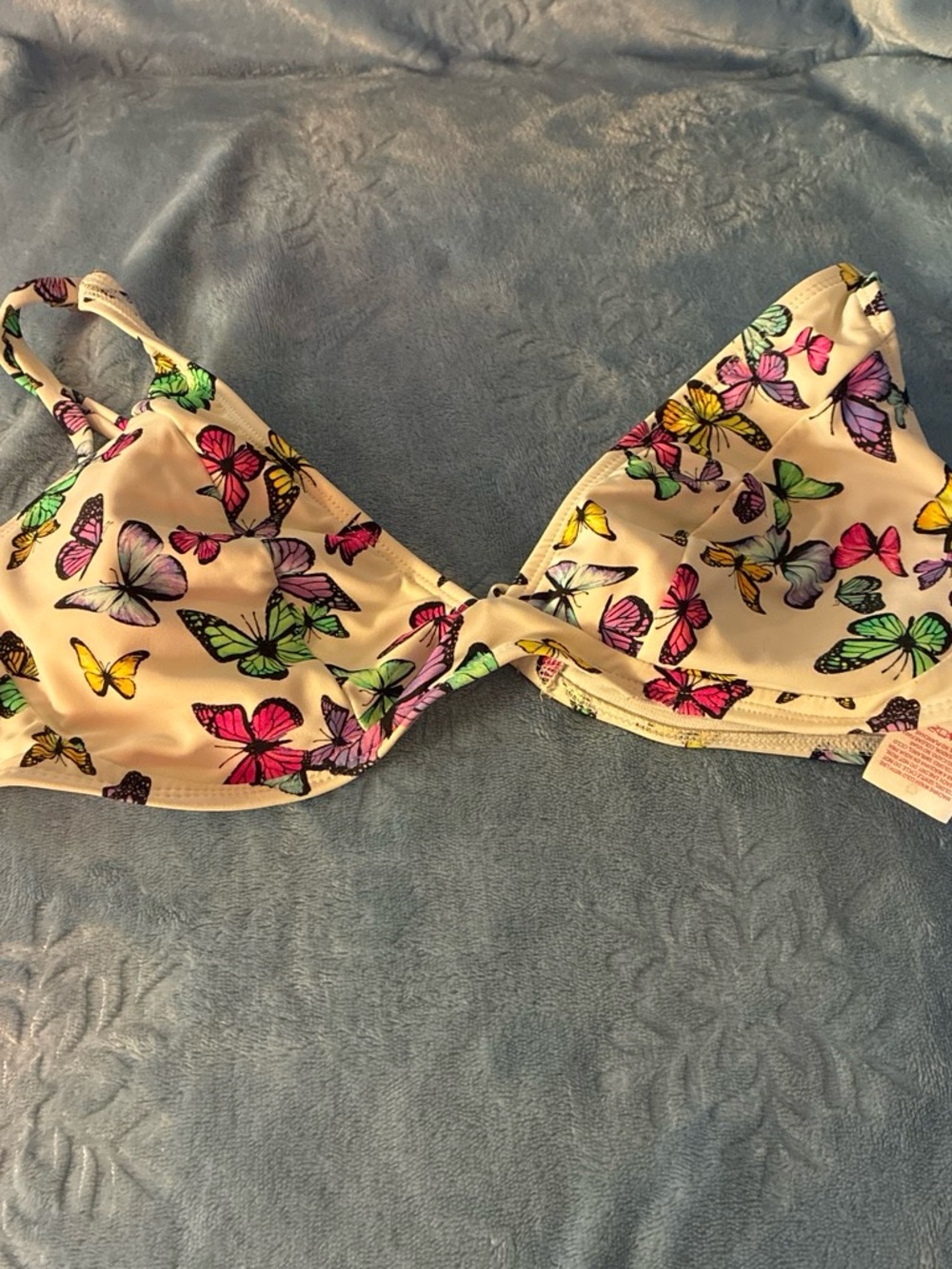 Women’s Butterfly Print bathing suit White/Pink/Green